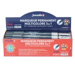Marqueur juvenilia permanent multicolore 3 en 1            rechargeable pointe fine      conique retractable