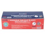 Marqueur juvenilia effacable tableau blanc multicolore 3   en 1 rechargeable pointe fine conique retractable