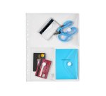 Pochette viquel perforee a4 3 compartiments pp fermeture    rabat et scratch incolore