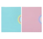 Pochette coin viquel rainbow pastel polypropylene a4 4     positions coloris aleatoire