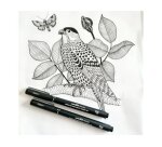 Feutre technique uniball theme calligraphy pointes     calibrees assorties coloris   noir pochette 5 unites