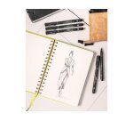 Feutre technique uniball theme brush art pointes       calibrees et coloris assortis pochette 5 unites