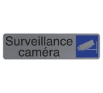 Plaque adhesive exacompta surveillance camera imitation aluminium 16,5x4,4cm