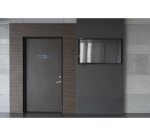 Plaque adhesive exacompta bureau imitation aluminium    16,5x4,4cm