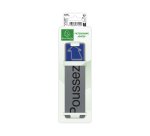 Plaque adhesive exacompta poussez imitation aluminium   16,5x4,4cm