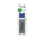 Plaque adhesive exacompta tirez imitation aluminium     16,5x4,4cm