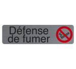 Plaque adhesive exacompta defense de fumer imitation    aluminium 16,5x4,4cm