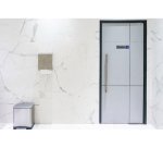 Plaque adhesive exacompta toilettes homme imitation     aluminium 16,5x4,4cm