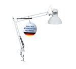 Luminaire bureau maulstudy surpince tete et bras metal      hauteur 44cm bras 35cm tete   diam. 17cm coloris blanc