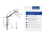 Luminaire bureau maulstudy surpince tete et bras metal      hauteur 44cm bras 35cm tete   diam. 17cm coloris blanc