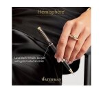 Roller waterman hemisphere metallic capuchon clip pointe fine encre noire coloris noir lave coffret cadeau