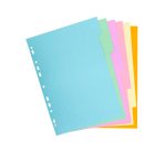 Intercalaires carte pastel 170g Forever 6 positions - 17x22cm - Couleurs assorties pastel