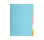 Intercalaires carte pastel 170g Forever 6 positions - 17x22cm - Couleurs assorties pastel