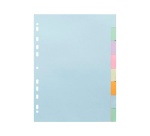 Intercalaires carte pastel 170g Forever 8 positions - A4 - Couleurs assorties pastel