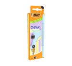 Stylo-bille bic cristal pastel pointe moyenne 1,0mm   encre noire capuchon coloris  assortis bte de 3u