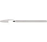 Stylo-bille bic cristal original glace pointe moyenne 1,0mm encre noire classique   capuchon coloris argent