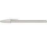 Stylo-bille bic cristal original glace pointe moyenne 1,0mm encre noire classique   capuchon coloris argent