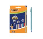 Stylo-bille bic cristal original glace pointe moyenne 1,0mm capuchon encre et       coloris assortis etui 7