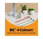 Stylo-bille bic 4 couleurs mineral tones pointe moyenne  1mm retractable coloris       assortis boite 8 unites