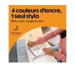 Stylo-bille bic 4 couleurs mineral tones pointe moyenne  1mm retractable coloris       assortis boite 8 unites