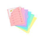 Intercalaires viquel rainbow pastel pp a4 maxi 6 positions 11 trous coloris assortis