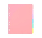 Intercalaires viquel rainbow pastel pp a4 maxi 6 positions 11 trous coloris assortis