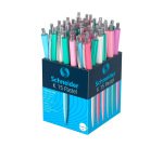 Stylo-bille schneider k15 retractable trait 0,5mm encre bleue clip metal coloris      pastel assortis