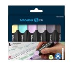 Surligneur schneider job pointe biseautee trait 1/5mm  coloris assortis pochette 6   unites