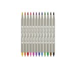 Feutre jovi lettering double pointe pinceau/fine coloris   assortis etui 12 unites