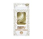 Bougie eurowrap chiffre anniversaire n  2 coloris or