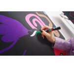 Marqueur posca pc5br peinture base eau inodore tout support pointe moyenne brush coloris  gris