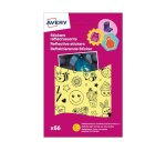 Sticker avery reflechissant theme smiley sachet 56 unites