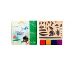 Tampon sodertex poissons a creer + 4 encreurs 17x13cm    coloris assortis pack 21 pcs