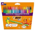 Feutre coloriage bic kids kid couleur pointe moyenne encre  ultra-lavable coloris         assortis etui 36 unites