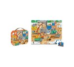 Puzzles carton 30 a 40 pieces janod le chantier 36 pieces   et 1 poster modele