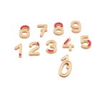 Approche du nombre wissner chiffres en relief et boules  11 chiffre et 60 boules rouge