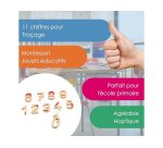 Approche du nombre wissner chiffres en relief et boules  11 chiffre et 60 boules rouge