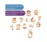 Approche du nombre wissner chiffres en relief et boules  11 chiffre et 60 boules rouge