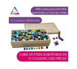 Atelier cubes wissner unicubes 1 cm 1g activites    mathematiques 1000 cubes 10   coloris assortis