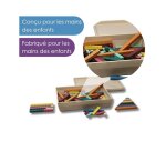 Reglettes wissner cuisenaire bois apprendre le calcul 126  pieces 10 modeles differnts   de 1 a 10 cm