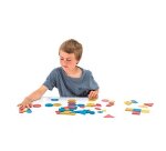 Accessoires pour geometrie wissner blocs logiques en re  wood forme rectangle carre    cercle triangle 60 pcs