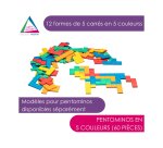 Accessoires pour geometrie wissner pentominos en re wood 60 pieces 5 coloris assortis