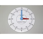 Apprentissage de l ehure et minutes wissner set horloge   et fractions 1 cadran et 63   fractions colorees et