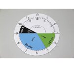 Apprentissage de l ehure et minutes wissner set horloge   et fractions 1 cadran et 63   fractions colorees et