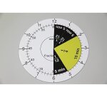 Apprentissage de l ehure et minutes wissner set horloge   et fractions 1 cadran et 63   fractions colorees et