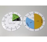 Apprentissage de l ehure et minutes wissner set horloge   et fractions 1 cadran et 63   fractions colorees et