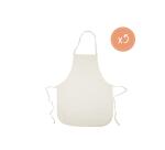 Lot tablier enfant loolipo coton a customiser 5 unites   coloris ecru