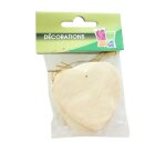 Lot suspensions cîurs plats graine creative bois 6cm a    decorer