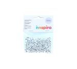 Perle plastique innspiro forme ronde plate 6mm         imprimee alphabet noir sur    fond blanc lot de 300 perles