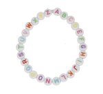 Perle plastique innspiro forme ronde plate 7mm         imprimee alphabet couleur sur fond blanc lot de 1200 perles